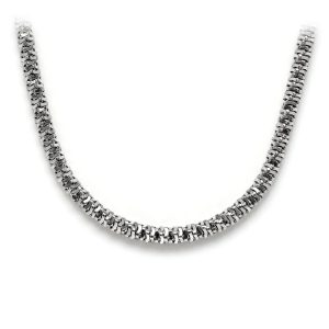 Sterling Silver Rounded Jenga Chain - 3mm / 925 Sterling Silver / 22"
