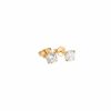 Ridged Emerald Huggie Earrings – product view