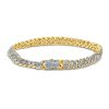 Silver CZ 14MM CUBAN LINK BRACELET – White – product view
