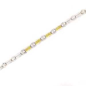 10.6mm Yellow & White Invisible Setting Bracelet