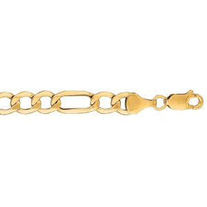 10K 18 inches Yellow Gold 6.5mm Diamond Cut Figaro Lite Link with Lobster Clasp