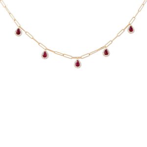 Pear shape Ruby necklace