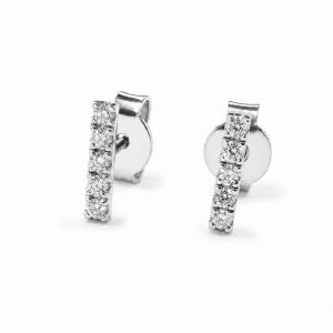 White Gold Diamond Bar Studs