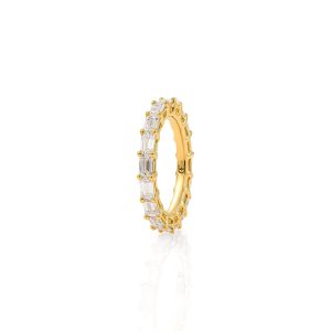 Emerald Cut East West Eternity Band