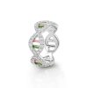 Rainbow Cuban Ring 14kt White Gold – product view