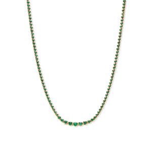 Emerald Colored Stone Necklace