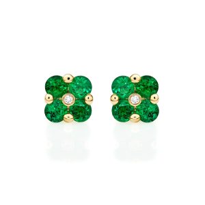 Emerald Cluster Earrings