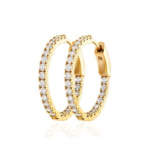 Yellow Gold Diamond Hoops In & Out