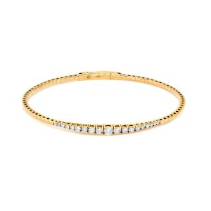 Yellow Gold Graduated Flex Bangle