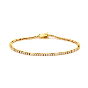 Yellow gold 2 pointer tennis bracelet