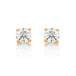 18K Gold Diamond Studs 0.48ct Total