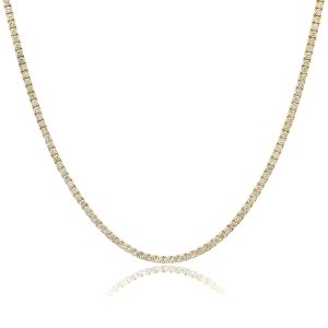 6 pointer yellow gold diamond tennis chain