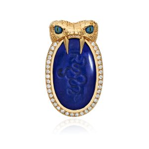 Lapis Snake Amulet