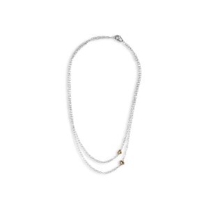 Umlaut Heart Double Chain Necklace