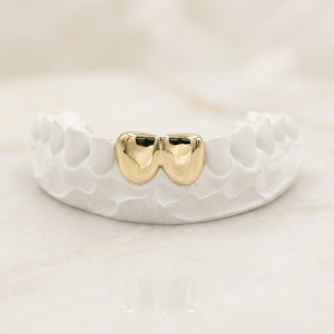 JDWR-3005-1-2 TOP OR 2 BOTTOM Teeth Solid Gold Grill
