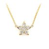 Turquoise & Diamond Evil Eye Necklace – Yellow Gold / 18″ – product view