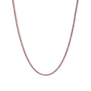 Pink Sapphire Tennis Necklace