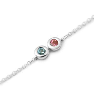 WHITE GOLD DUO BEZEL BRACELET