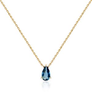 Teal Blue Pear Shape Sapphire Pendant