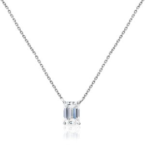 Diamond Emerald Cut Solitaire Pendant (1.10ct)