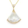 Open Oval Abstract Diamond Necklace – White Gold – product view