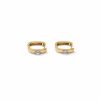White Silhouette Huggie Earrings – product view