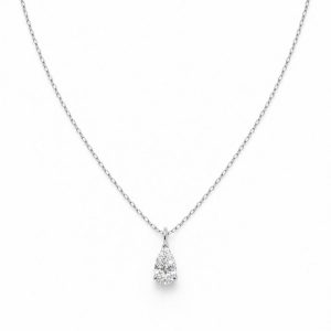 Solitaire Pear Shaped Stone Necklace