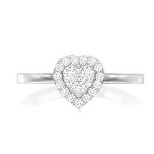 Mosaic Heart Ring - White Gold / 6.5