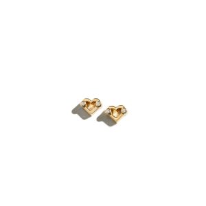 Umlaut Heart Stud Earrings