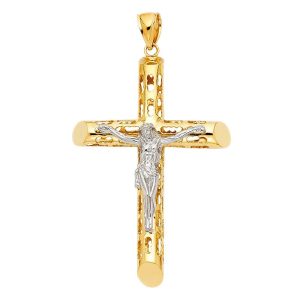 Gold Religious Cross Pendant - Large