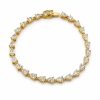 Alternating Bezel & Bar Diamond Link Bracelet – Two-Tone / 7.5″ – product view