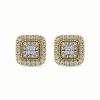 JDTK-YD1150Y- 1.8 CTTW YELLOW AND WHITE DIAMOND CLUSTER EARRINGS – product view