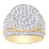 14K 1.0 CTTW Men’s Diamond And Black Plated Center Designer Band – product view