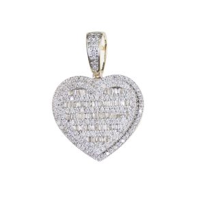 Small Heart Baguette Pendant