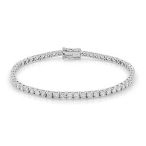 15 pointer tennis bracelet 14kt white gold