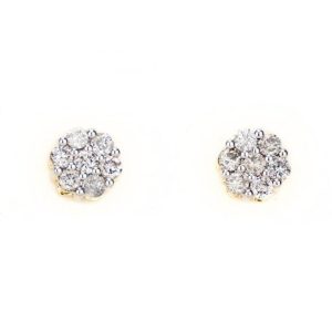 0.76CT Gold Diamond Earrings - Pair