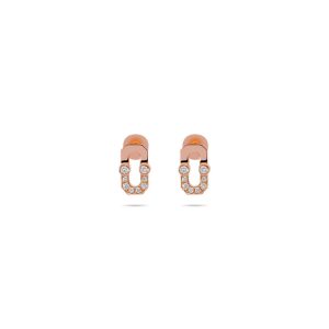 Varsity Umlaut Half Diamond Stud Earring