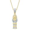 10KY 1.05CTW DIAMOND GLOBE WITH TEXT PENDANT – product view