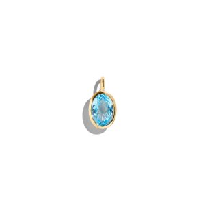 OVAL BLUE TOPAZ PENDANT