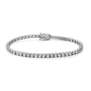 10 pointer diamond tennis bracelet 14kt white gold
