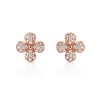 Umlaut Half Diamond Huggie Earrings – product view