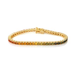 Rainbow Sapphire Tennis Bracelet