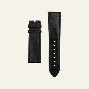 Black Matte Alligator Strap - M