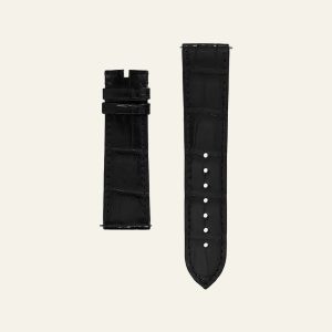 Black Shiny Alligator Strap - M