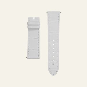 White Shiny Alligator Strap - M