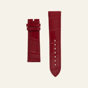 Red Shiny Alligator Strap - M