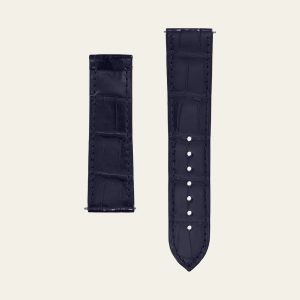 Dark Blue Shiny Alligator Strap - M