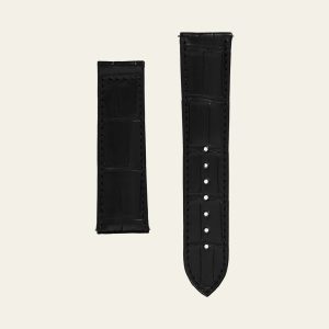 Black Matte Alligator Strap - M