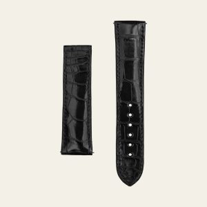 Black Shiny Alligator Strap - M