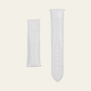 White Shiny Alligator Strap - M